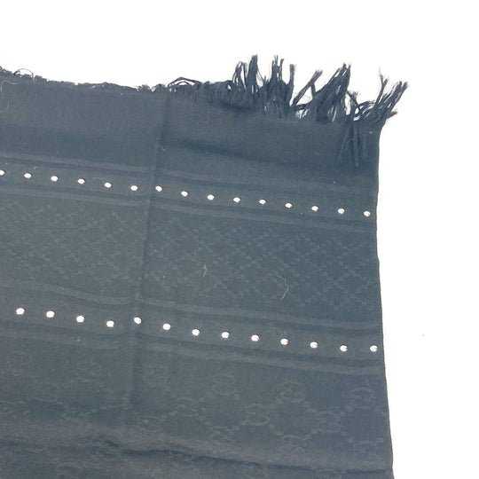 GUCCI Scarf 508027 Wool, Silk black GG Studs mens Used Authentic