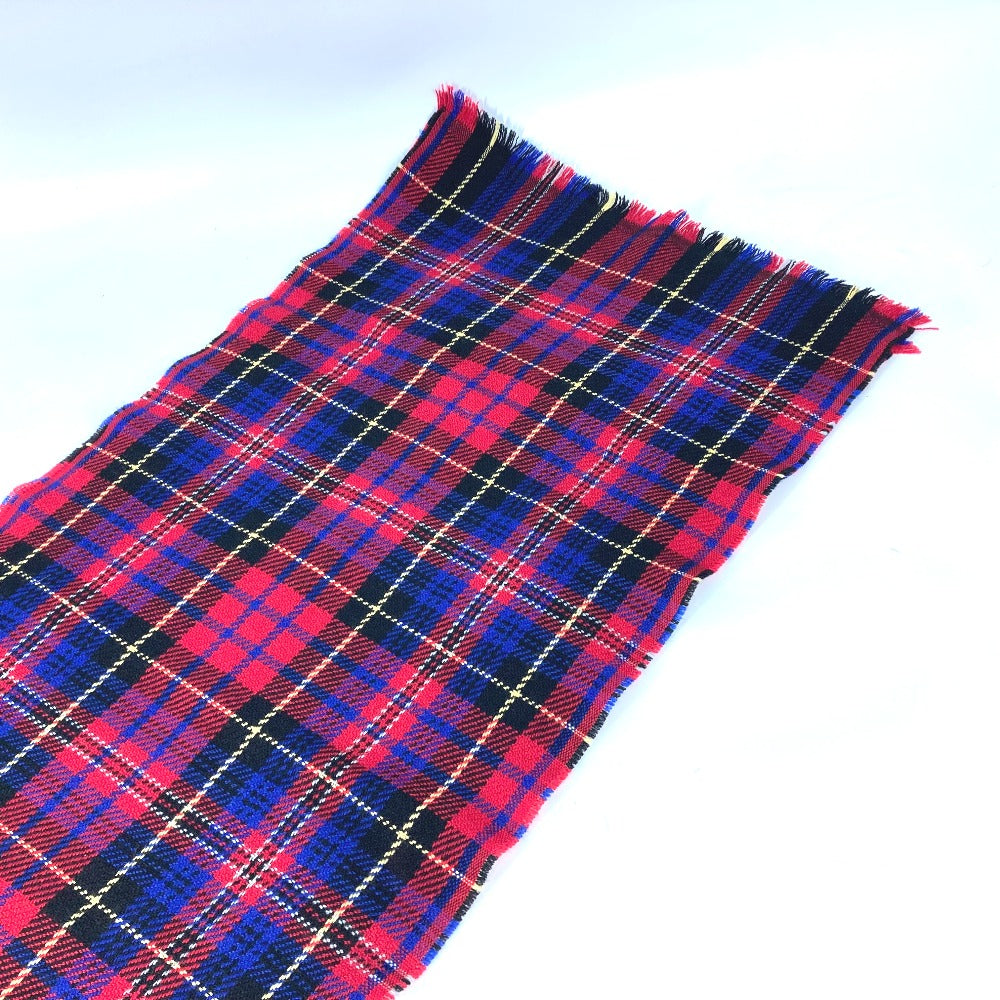 GUCCI Scarf wool Red Check BEE Bee Women Used Authentic