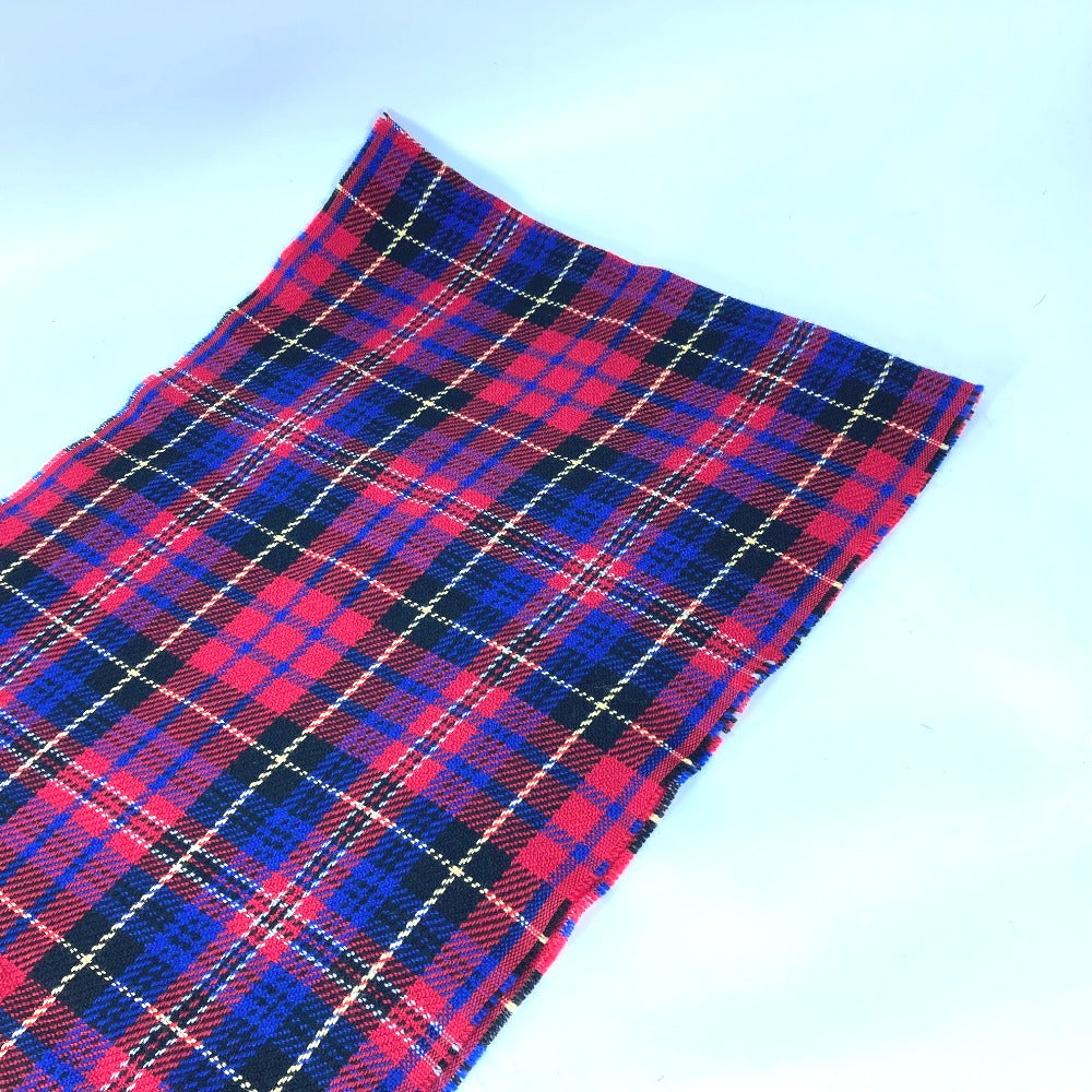 GUCCI Scarf wool Red Check BEE Bee Women Used Authentic