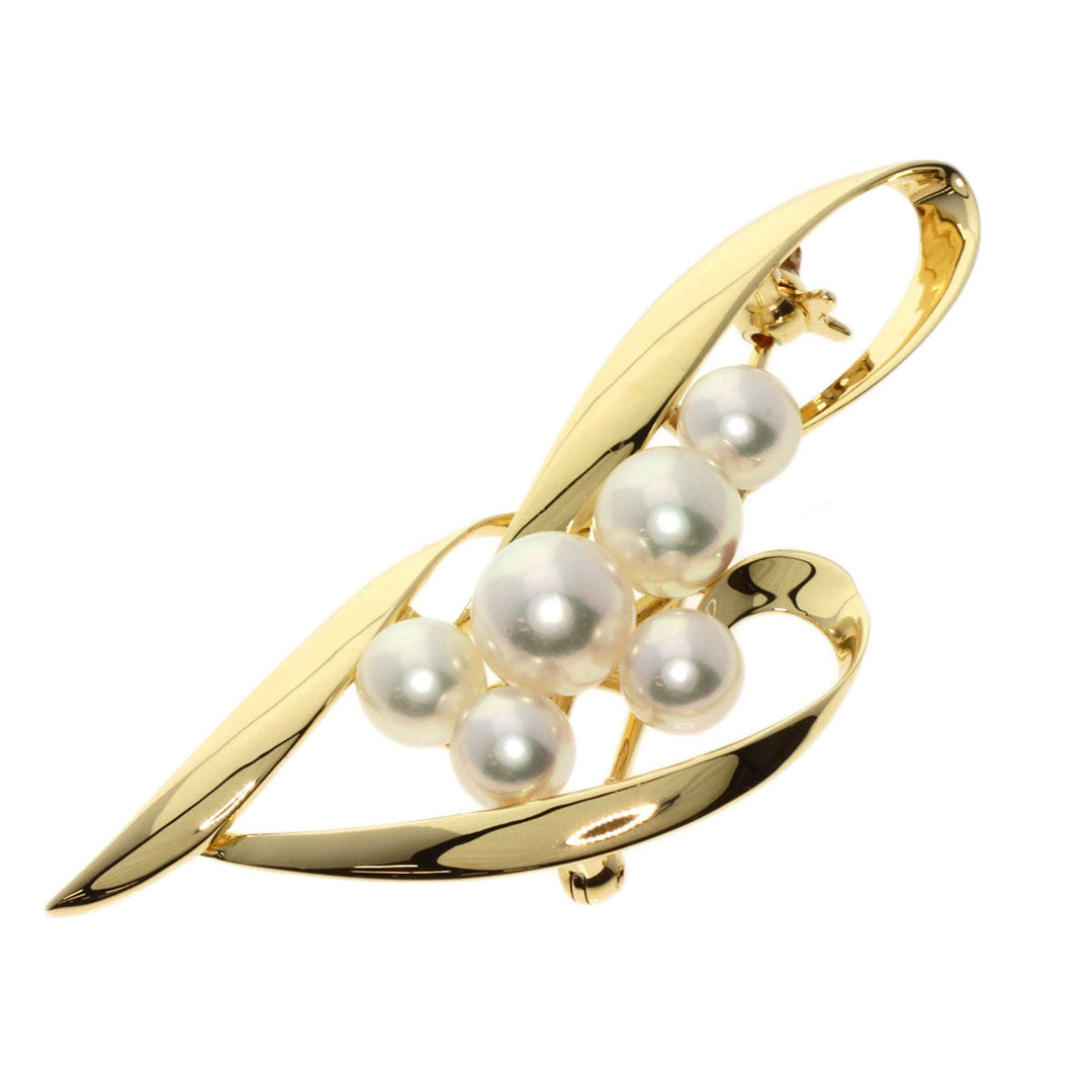 MIKIMOTO Brooch 18K Yellow Gold gold Akoya pearl Pearl Women Used Authentic