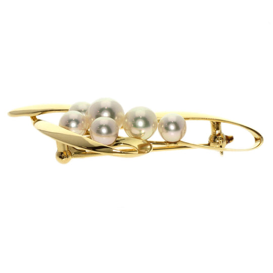 MIKIMOTO Brooch 18K Yellow Gold gold Akoya pearl Pearl Women Used Authentic