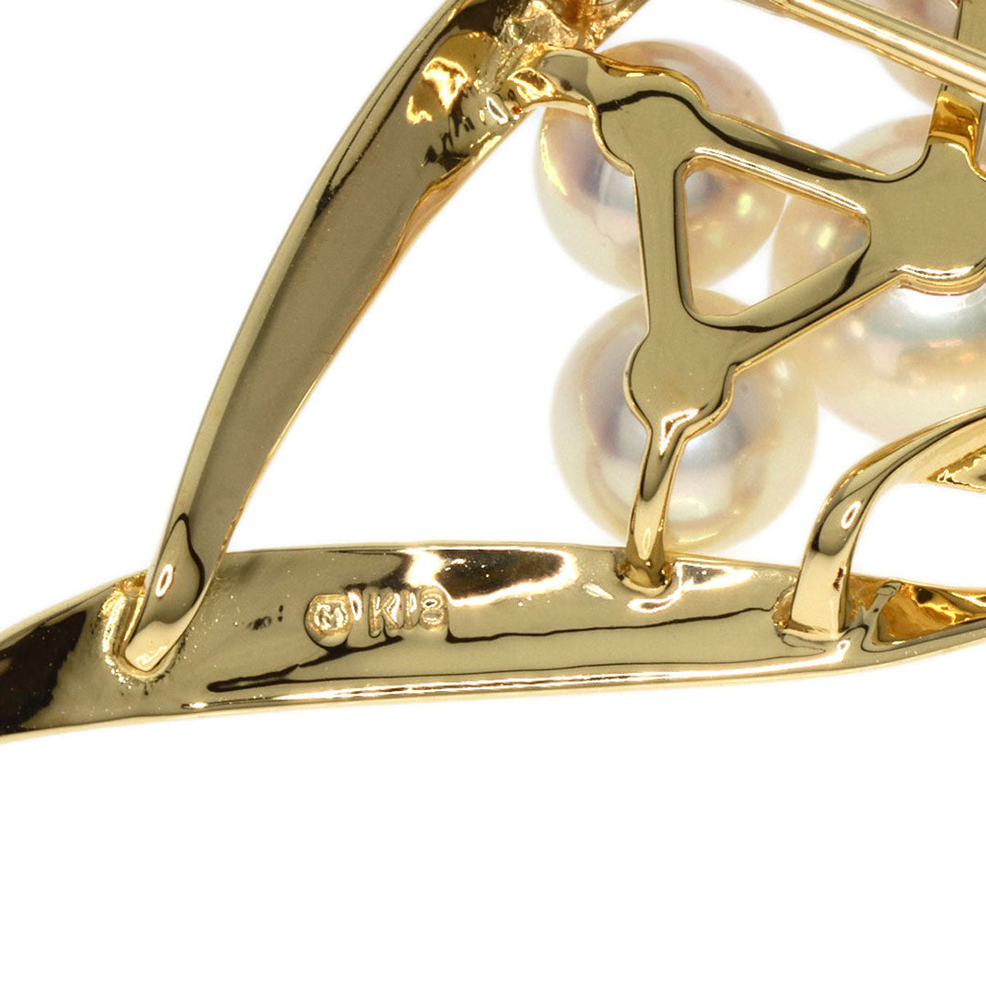 MIKIMOTO Brooch 18K Yellow Gold gold Akoya pearl Pearl Women Used Authentic