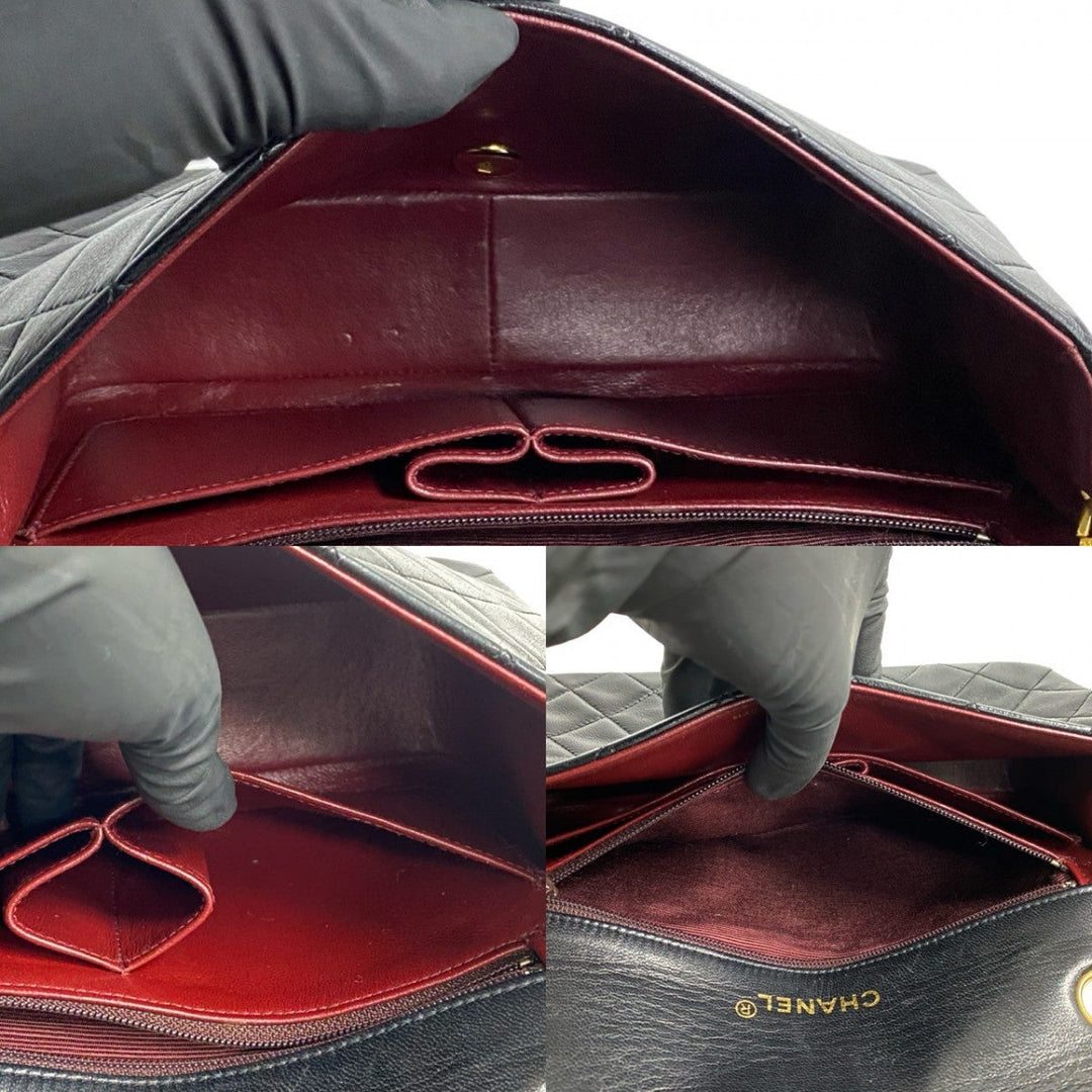 CHANEL Shoulder Bag lambskin black Matrasse