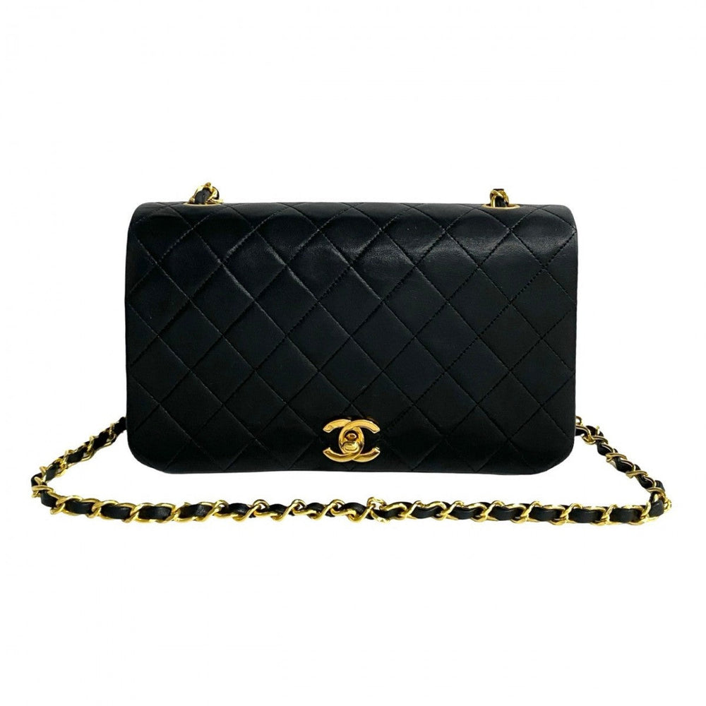 CHANEL Shoulder Bag lambskin black Matrasse