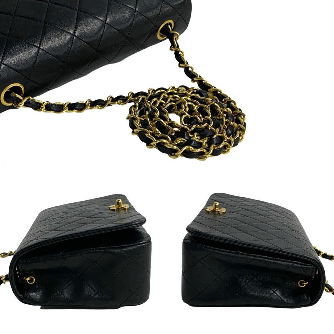 CHANEL Shoulder Bag lambskin black Matrasse