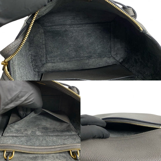 CELINE Shoulder Bag leather gray Belt bag micro