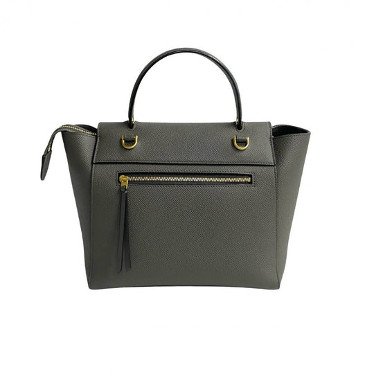 CELINE Shoulder Bag leather gray Belt bag micro
