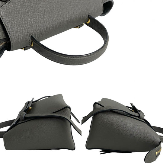 CELINE Shoulder Bag leather gray Belt bag micro