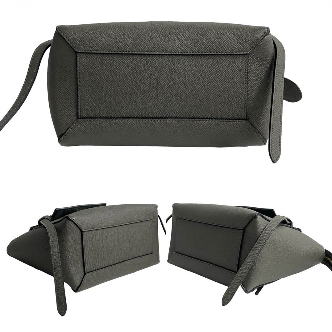 CELINE Shoulder Bag leather gray Belt bag micro