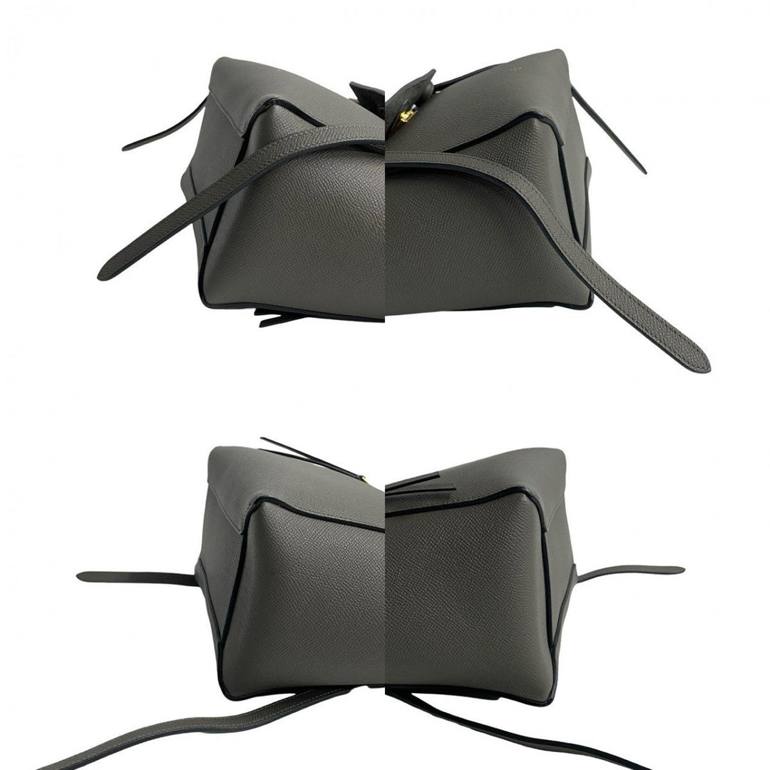 CELINE Shoulder Bag leather gray Belt bag micro