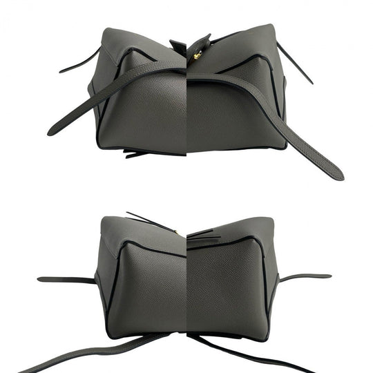 CELINE Shoulder Bag leather gray Belt bag micro