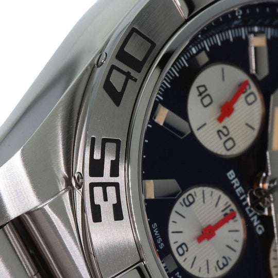 BREITLING Watches Mechanical Automatic AB0110 Stainless Steel , Stainless Steel Silver Chronomat 44 Fretze Tricolori Limited to 1000 pieces worldwide black dial mens Used Authentic