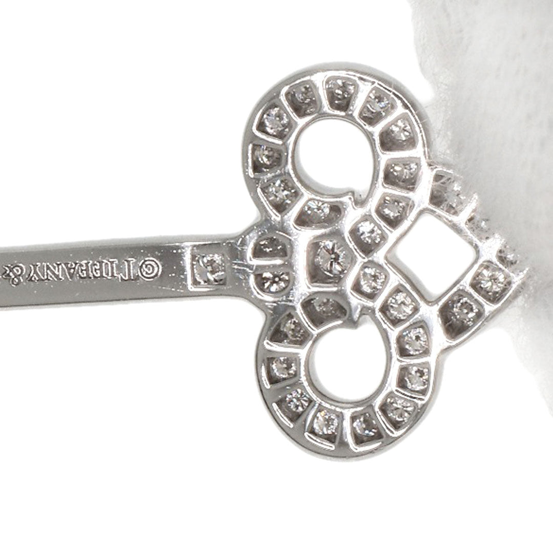 TIFFANY&Co. Necklace PT950 Silver Fleur de lis key diamond