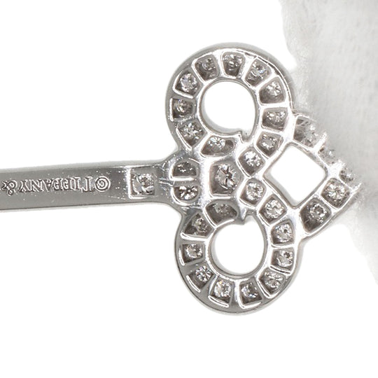 TIFFANY&Co. Necklace PT950 Silver Fleur de lis key diamond