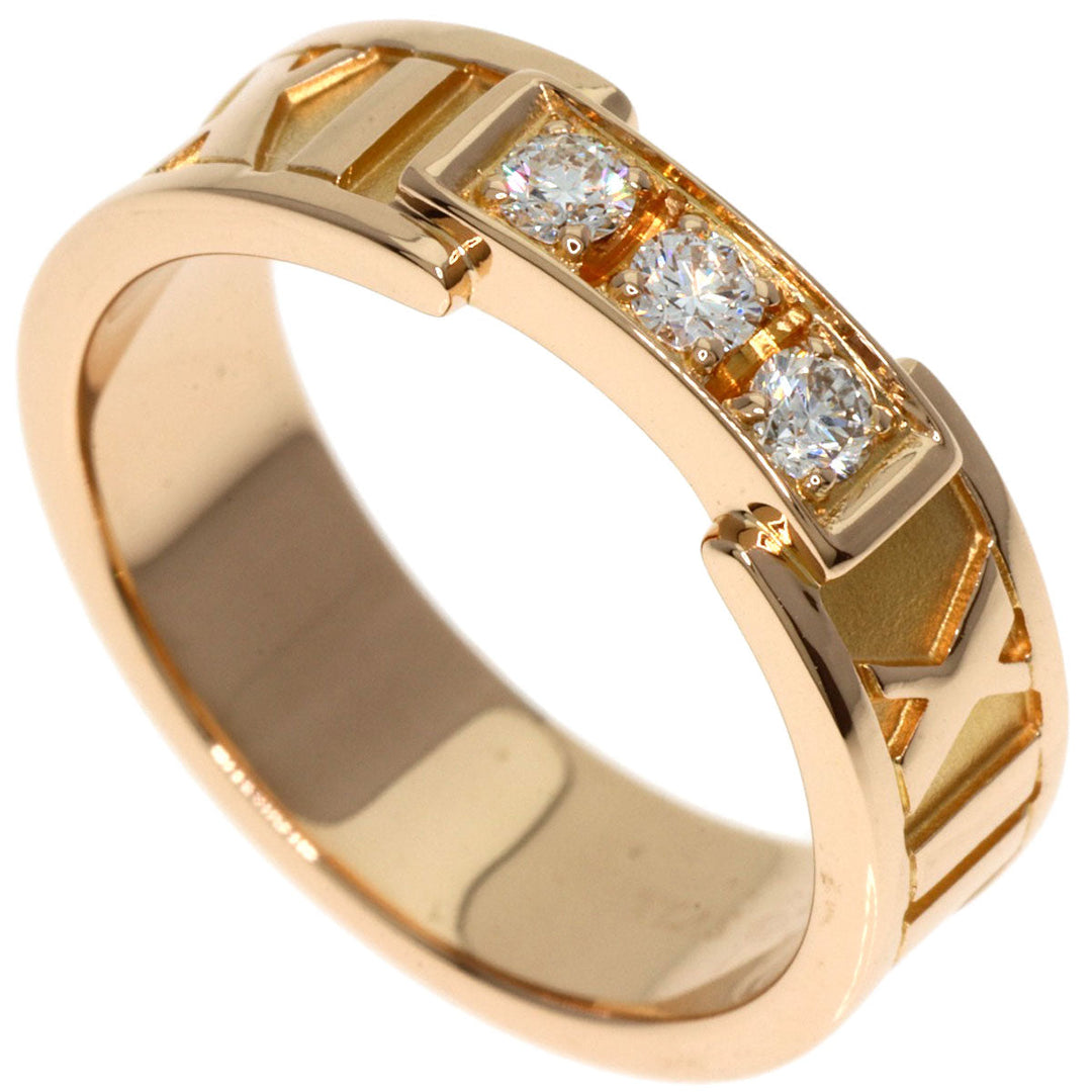 TIFFANY&Co. Ring 18K Pink Gold gold Atlas 3P Diamond Women Used Authentic