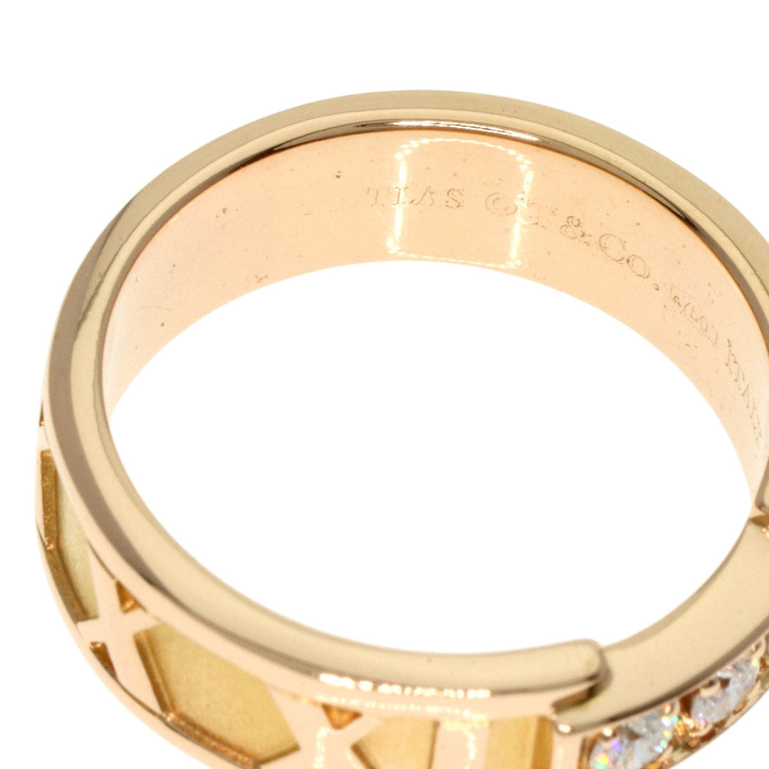 TIFFANY&Co. Ring 18K Pink Gold gold Atlas 3P Diamond Women Used Authentic