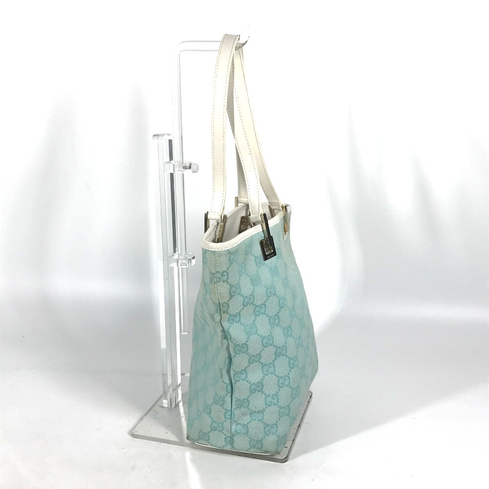 GUCCI Tote Bag 002 1099 Canvas / leather Light green Shoulder Bag Shoulder Bag GG Bucket Women Used Authentic