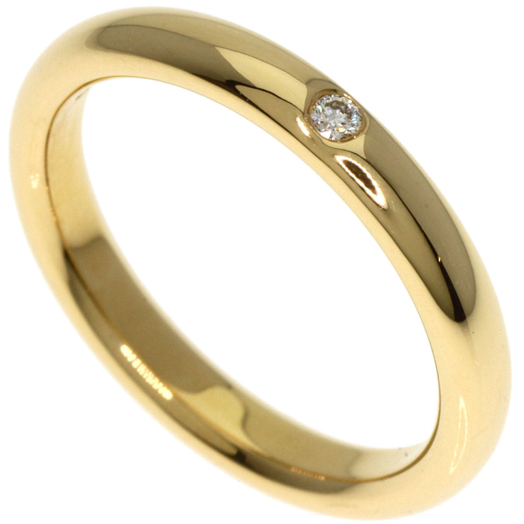 TIFFANY&Co. Ring 18K Yellow Gold gold Classic Wedding Band 1P Diamond Women Used Authentic