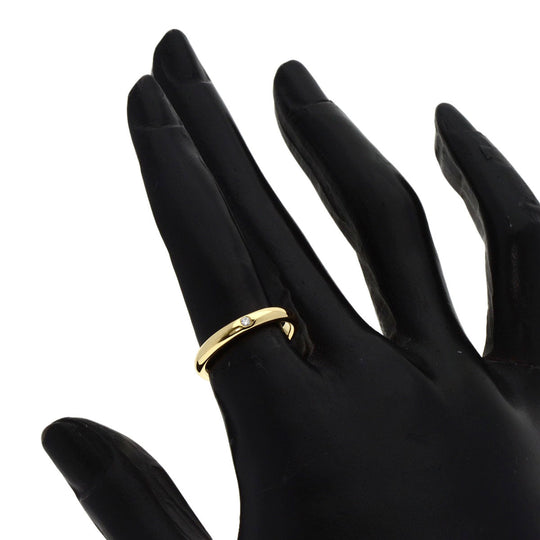 TIFFANY&Co. Ring 18K Yellow Gold gold Classic Wedding Band 1P Diamond Women Used Authentic