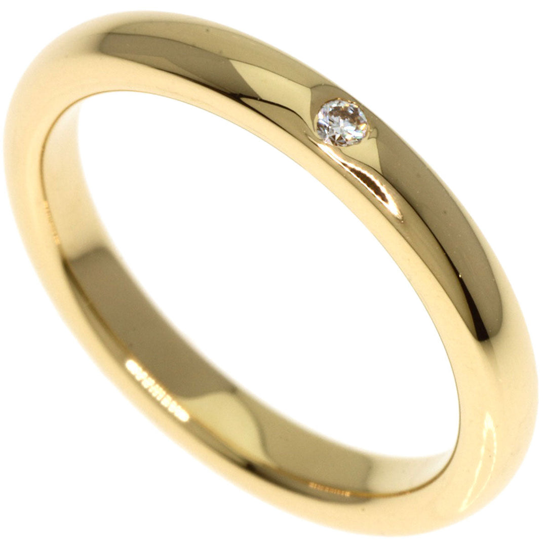 TIFFANY&Co. Ring 18K Yellow Gold gold Classic Wedding Band 1P Diamond Women Used Authentic