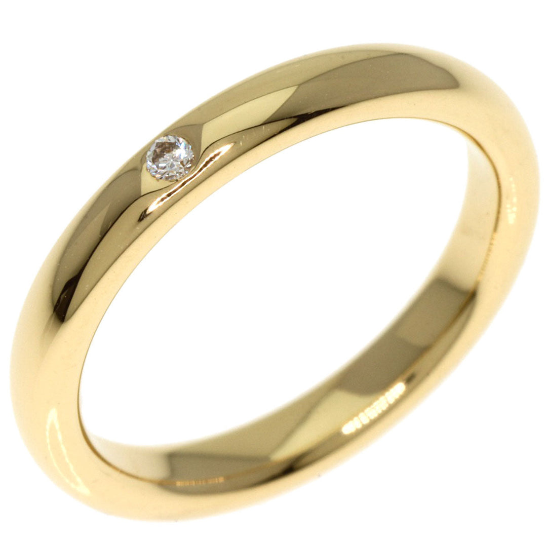 TIFFANY&Co. Ring 18K Yellow Gold gold Classic Wedding Band 1P Diamond Women Used Authentic