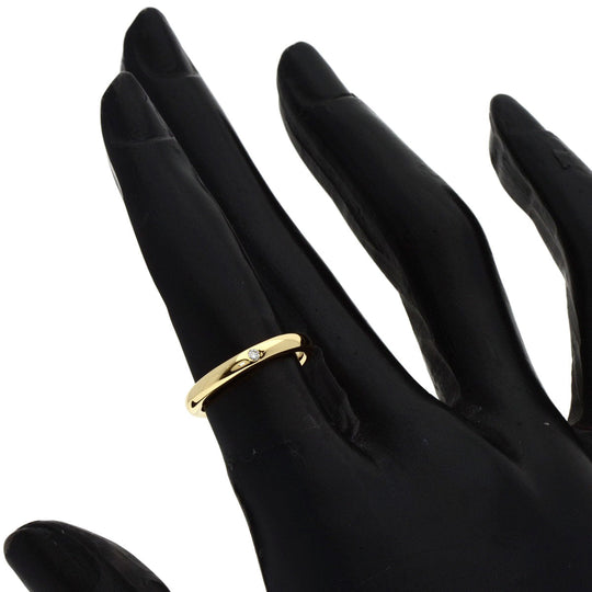 TIFFANY&Co. Ring 18K Yellow Gold gold Classic Wedding Band 1P Diamond Women Used Authentic