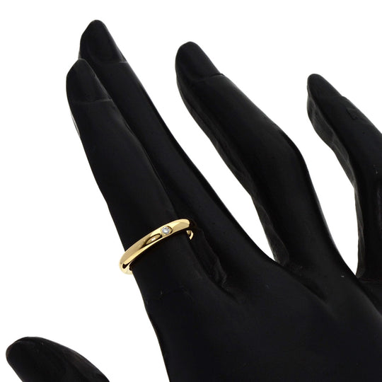 TIFFANY&Co. Ring 18K Yellow Gold gold Classic Wedding Band 1P Diamond Women Used Authentic