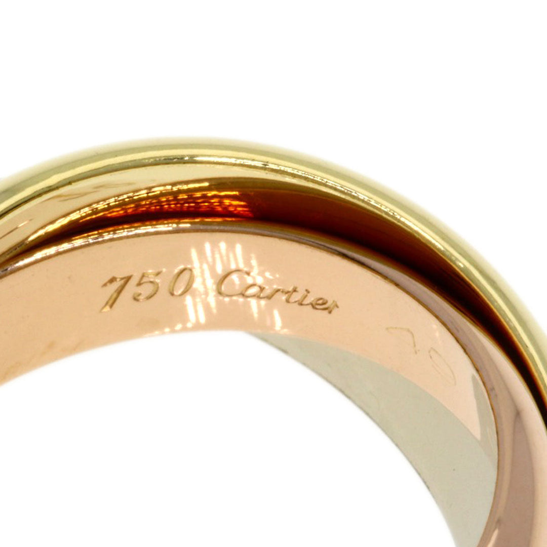 CARTIER Ring K18YG , K18WG , K18PG gold Trinity MM #49 Women Used Authentic