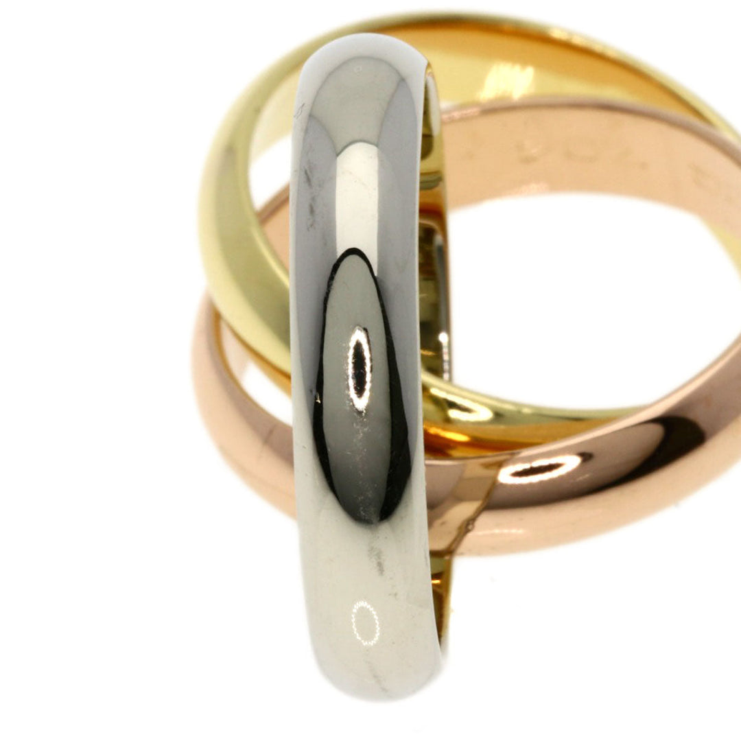 CARTIER Ring K18YG , K18WG , K18PG gold Trinity MM #49 Women Used Authentic
