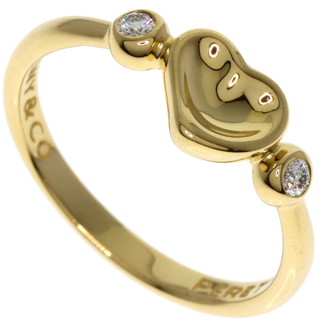 TIFFANY&Co. Ring 18K Yellow Gold gold Full Heart 2P Diamond Women Used Authentic