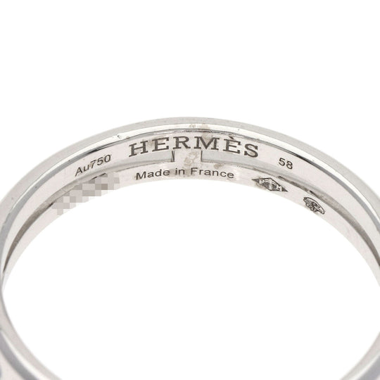 HERMES Ring K18WG Silver Arianne Wedding #58