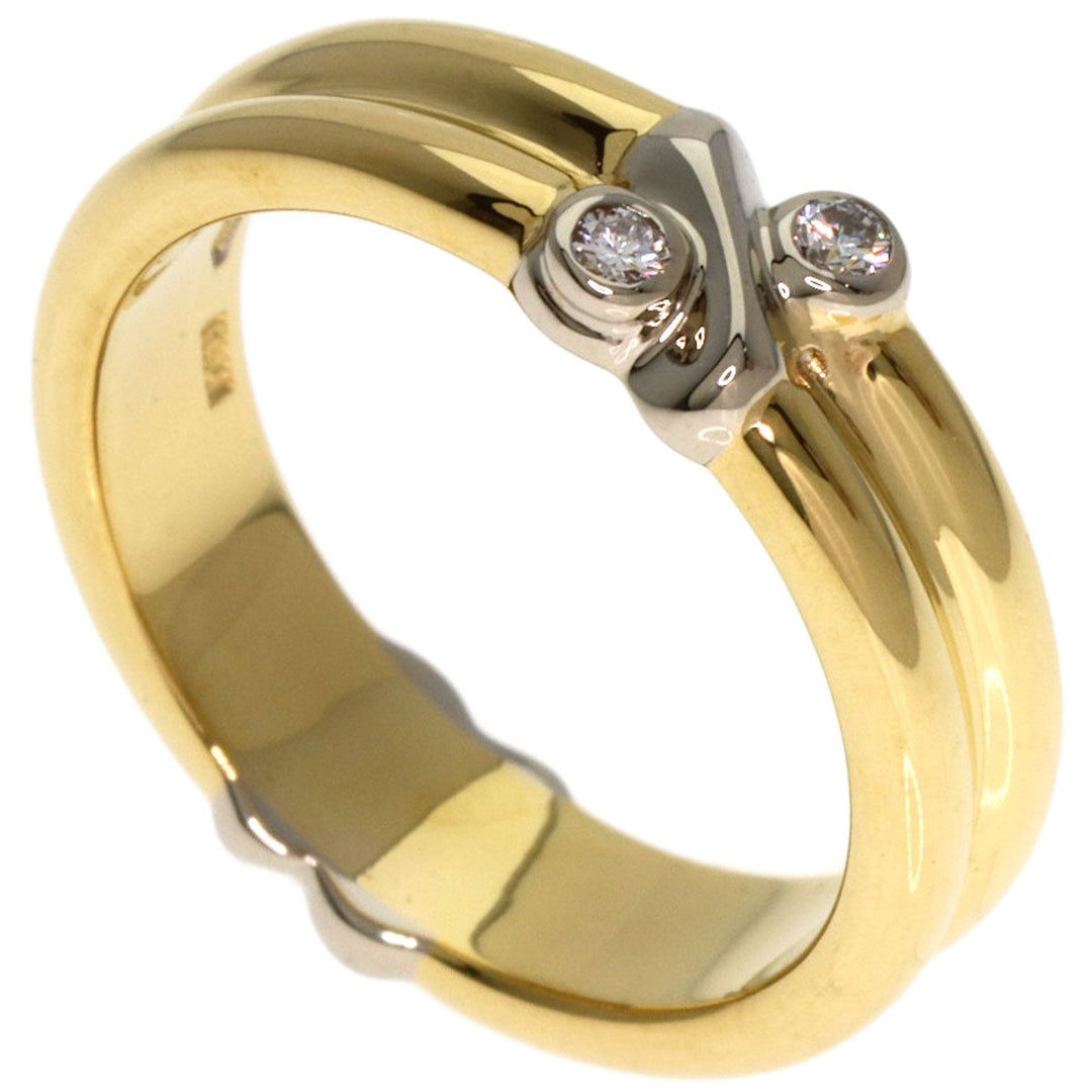 TIFFANY&Co. Ring 18K Yellow Gold gold Signature Cross 2P Diamond Women Used Authentic