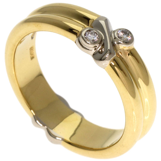 TIFFANY&Co. Ring 18K Yellow Gold gold Signature Cross 2P Diamond Women Used Authentic