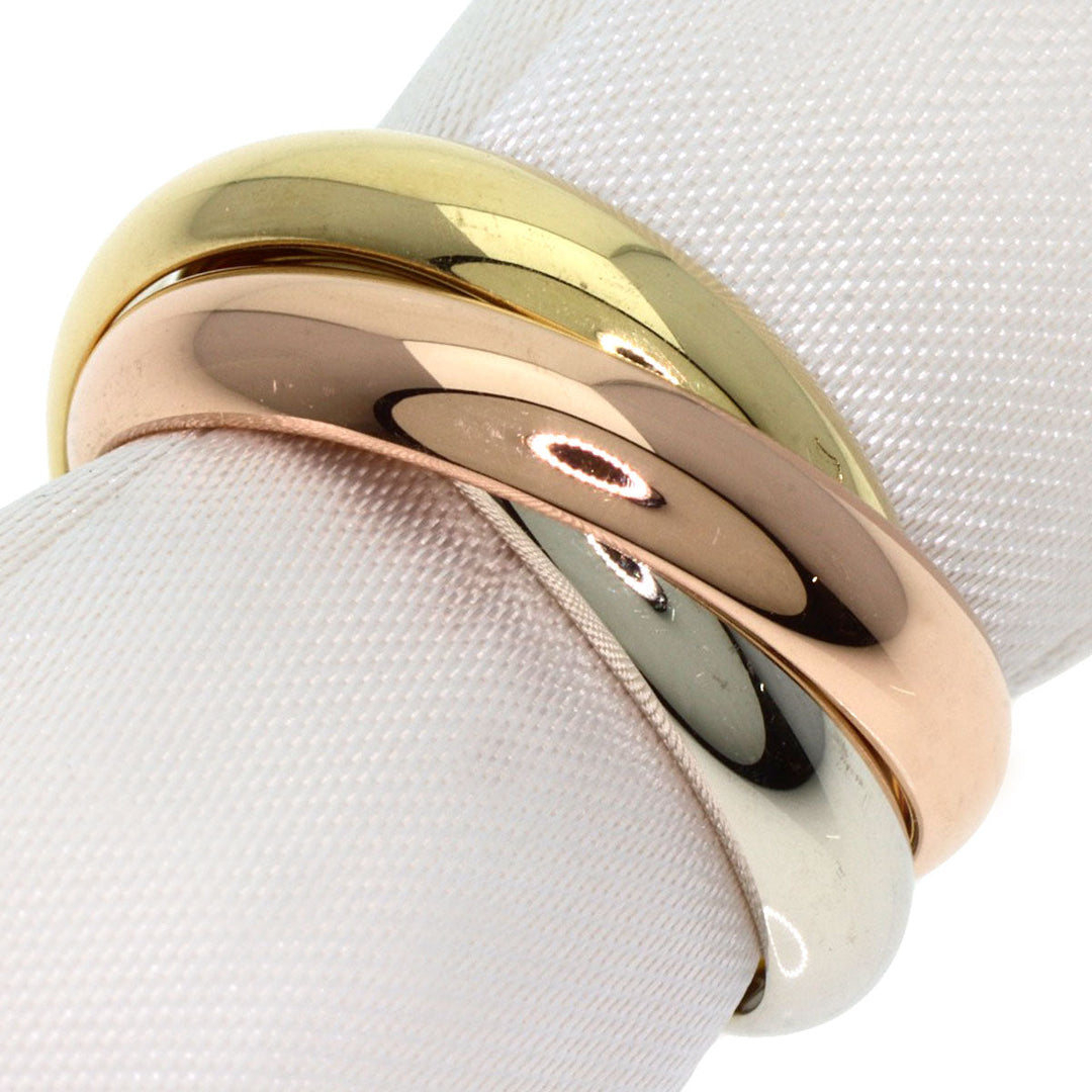 CARTIER Ring K18YG , K18WG , K18PG gold Trinity LM #50 Women Used Authentic