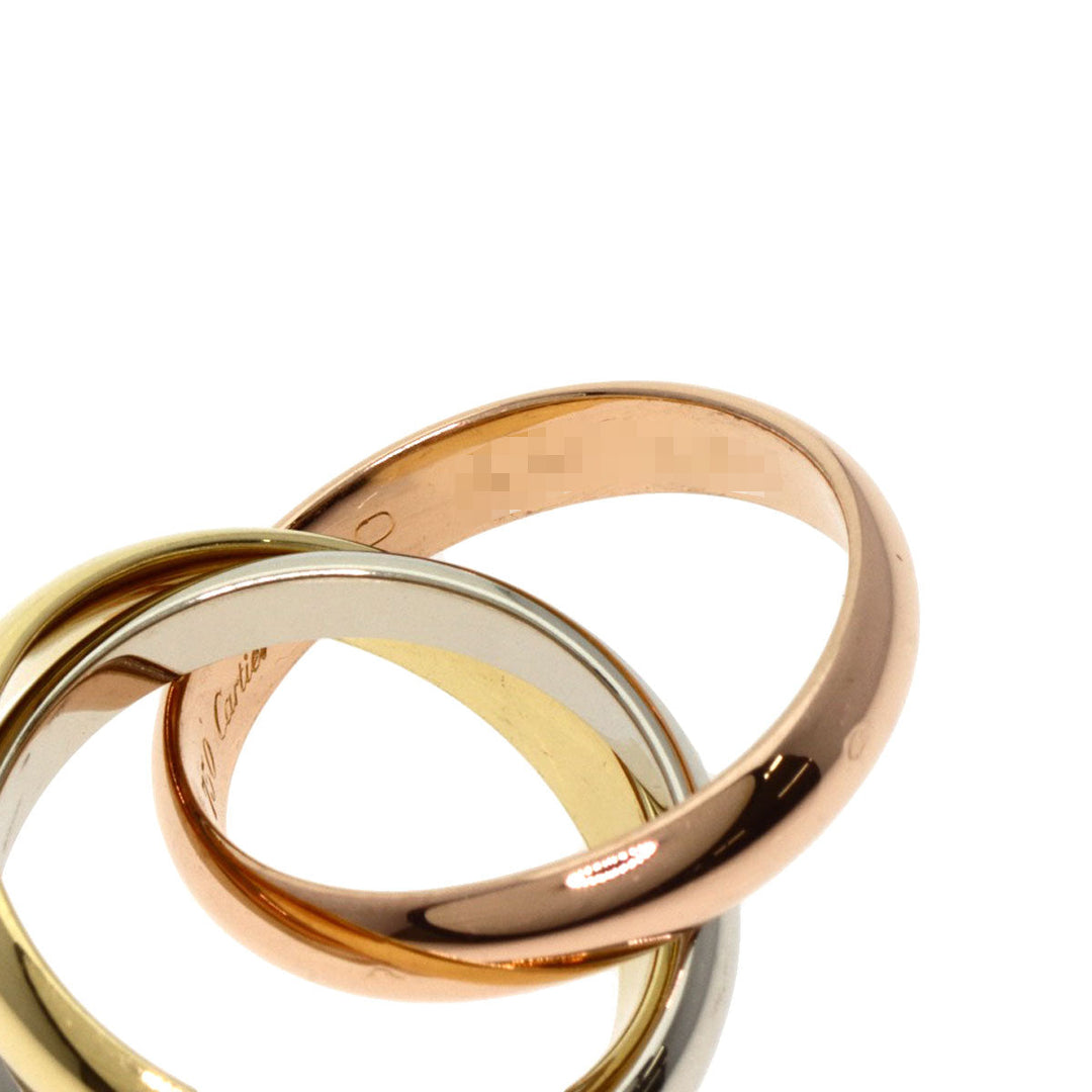 CARTIER Ring K18YG , K18WG , K18PG gold Trinity LM #50 Women Used Authentic