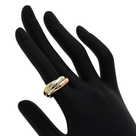 CARTIER Ring K18YG , K18WG , K18PG gold Trinity LM #50 Women Used Authentic