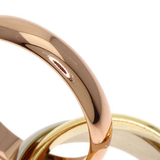 CARTIER Ring K18YG , K18WG , K18PG gold Trinity LM #50 Women Used Authentic