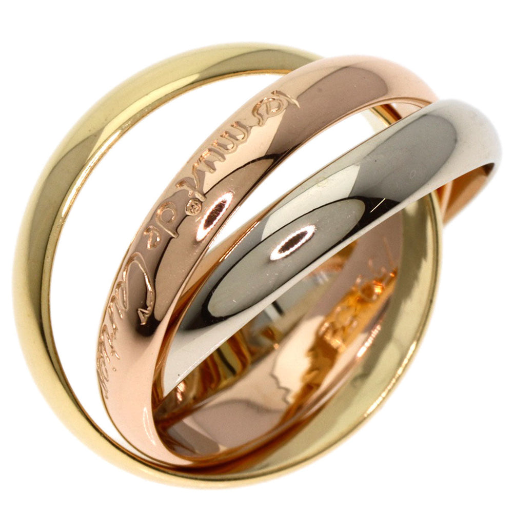 CARTIER Ring K18YG , K18WG , K18PG gold Trinity #52 Women Used Authentic