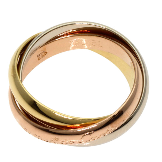 CARTIER Ring K18YG , K18WG , K18PG gold Trinity #52 Women Used Authentic