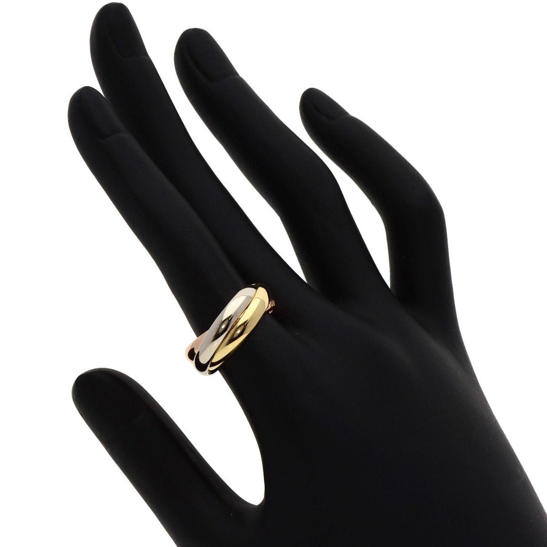 CARTIER Ring K18YG , K18WG , K18PG gold Trinity #52 Women Used Authentic