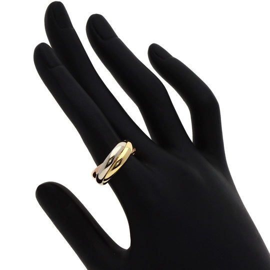 CARTIER Ring K18YG , K18WG , K18PG gold Trinity #52 Women Used Authentic