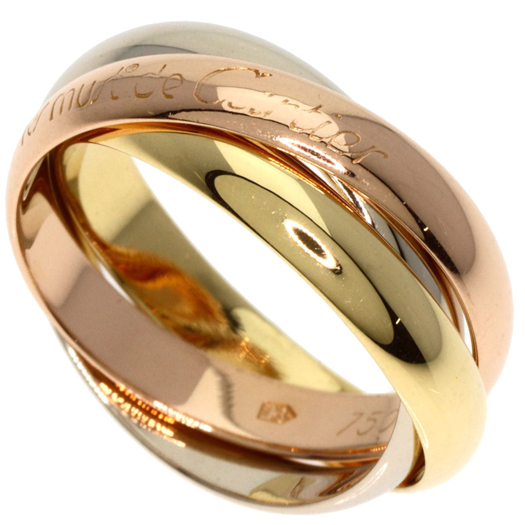 CARTIER Ring K18YG , K18WG , K18PG gold Trinity #52 Women Used Authentic