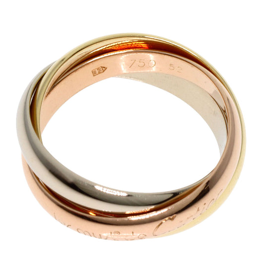 CARTIER Ring K18YG , K18WG , K18PG gold Trinity #52 Women Used Authentic