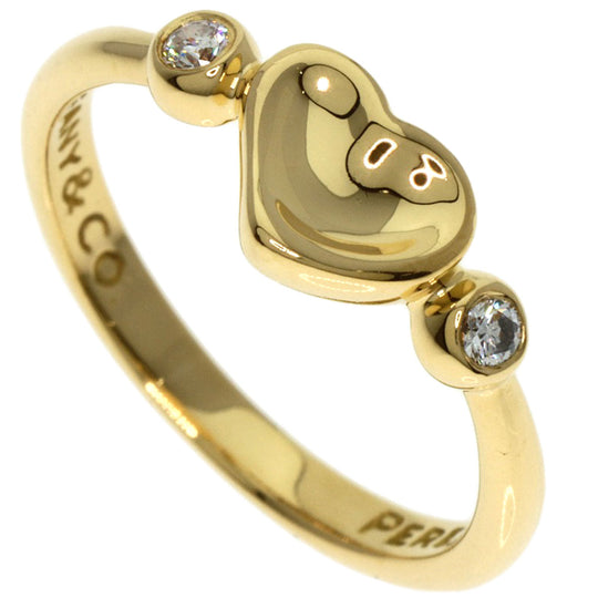 TIFFANY&Co. Ring 18K Yellow Gold gold Full Heart 2P Diamond Women Used Authentic
