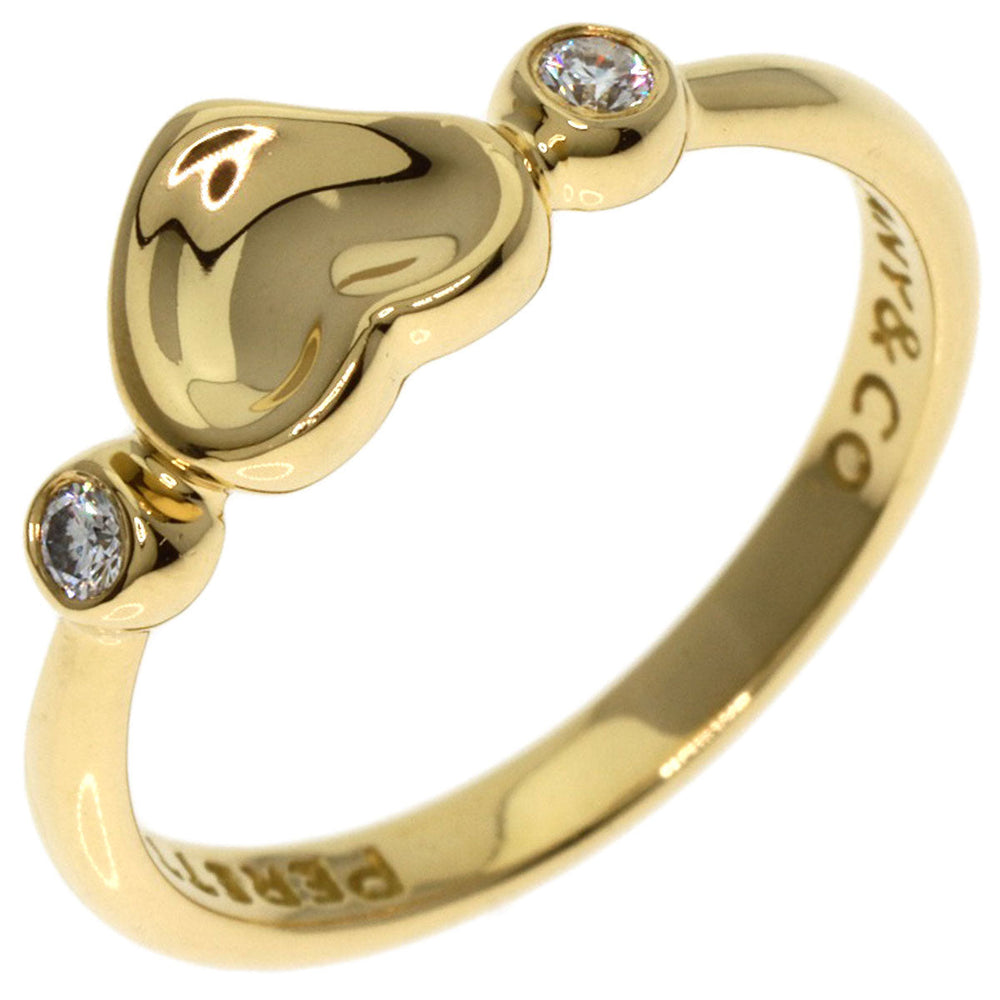 TIFFANY&Co. Ring 18K Yellow Gold gold Full Heart 2P Diamond Women Used Authentic