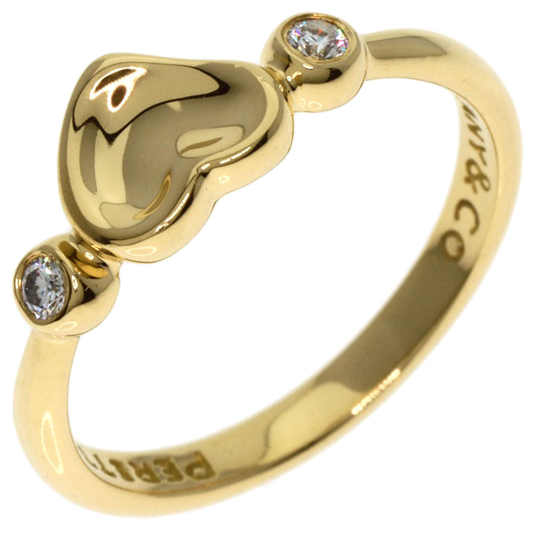 TIFFANY&Co. Ring 18K Yellow Gold gold Full Heart 2P Diamond Women Used Authentic