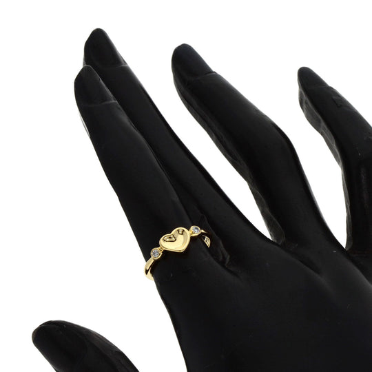 TIFFANY&Co. Ring 18K Yellow Gold gold Full Heart 2P Diamond Women Used Authentic