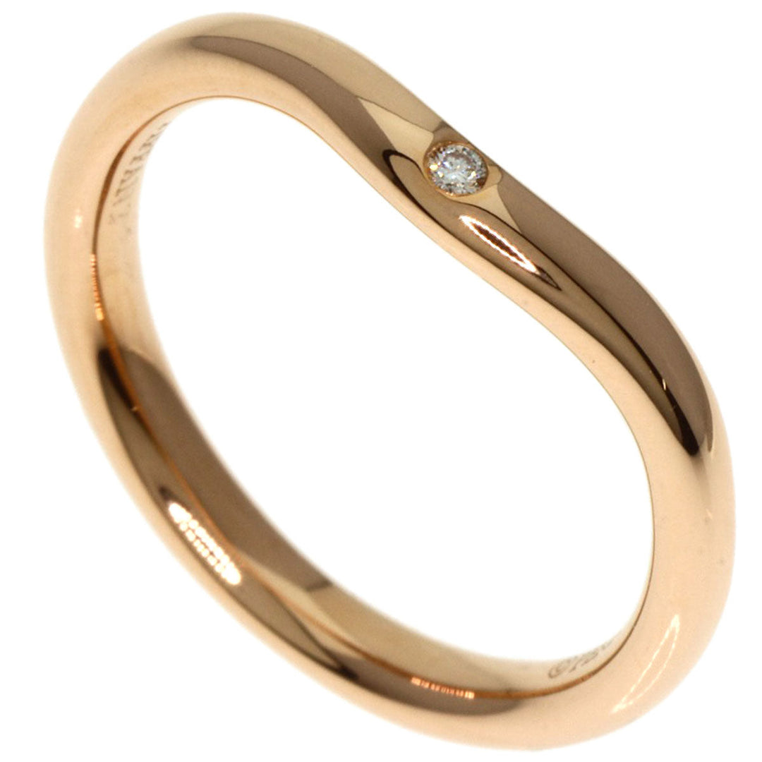 TIFFANY&Co. Ring 18K Pink Gold gold Curved band 1P diamond Women Used Authentic