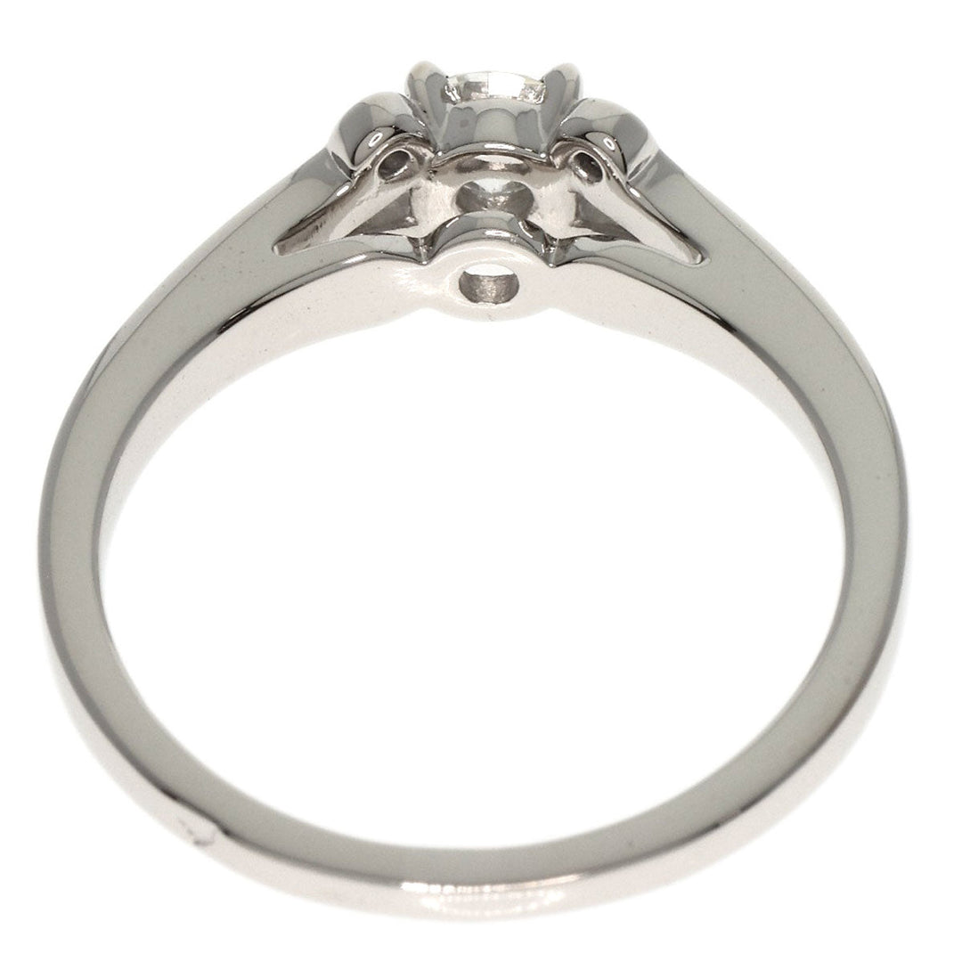 CARTIER Ring PT950 Silver Ballerina Solitaire Diamond #50 Women Used Authentic