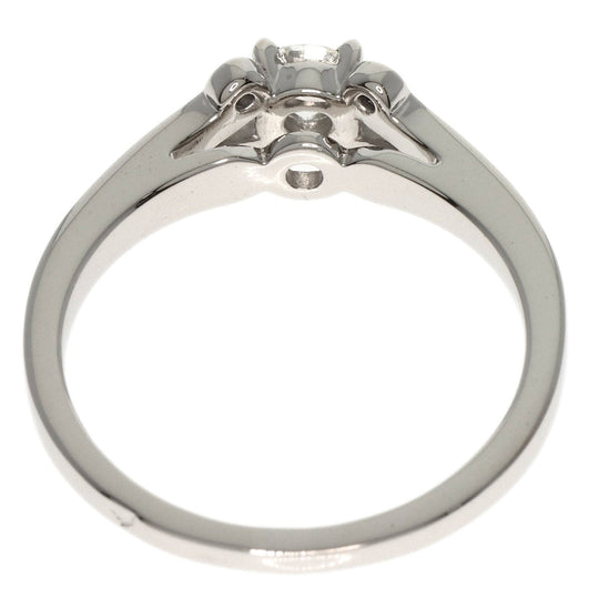 CARTIER Ring PT950 Silver Ballerina Solitaire Diamond #50 Women Used Authentic